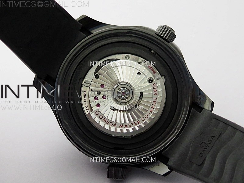 Seamaster 300m 43.5mm Black Ceramic VSF 1:1 Best Edition Black Dial on Black Rubber Strap A8806